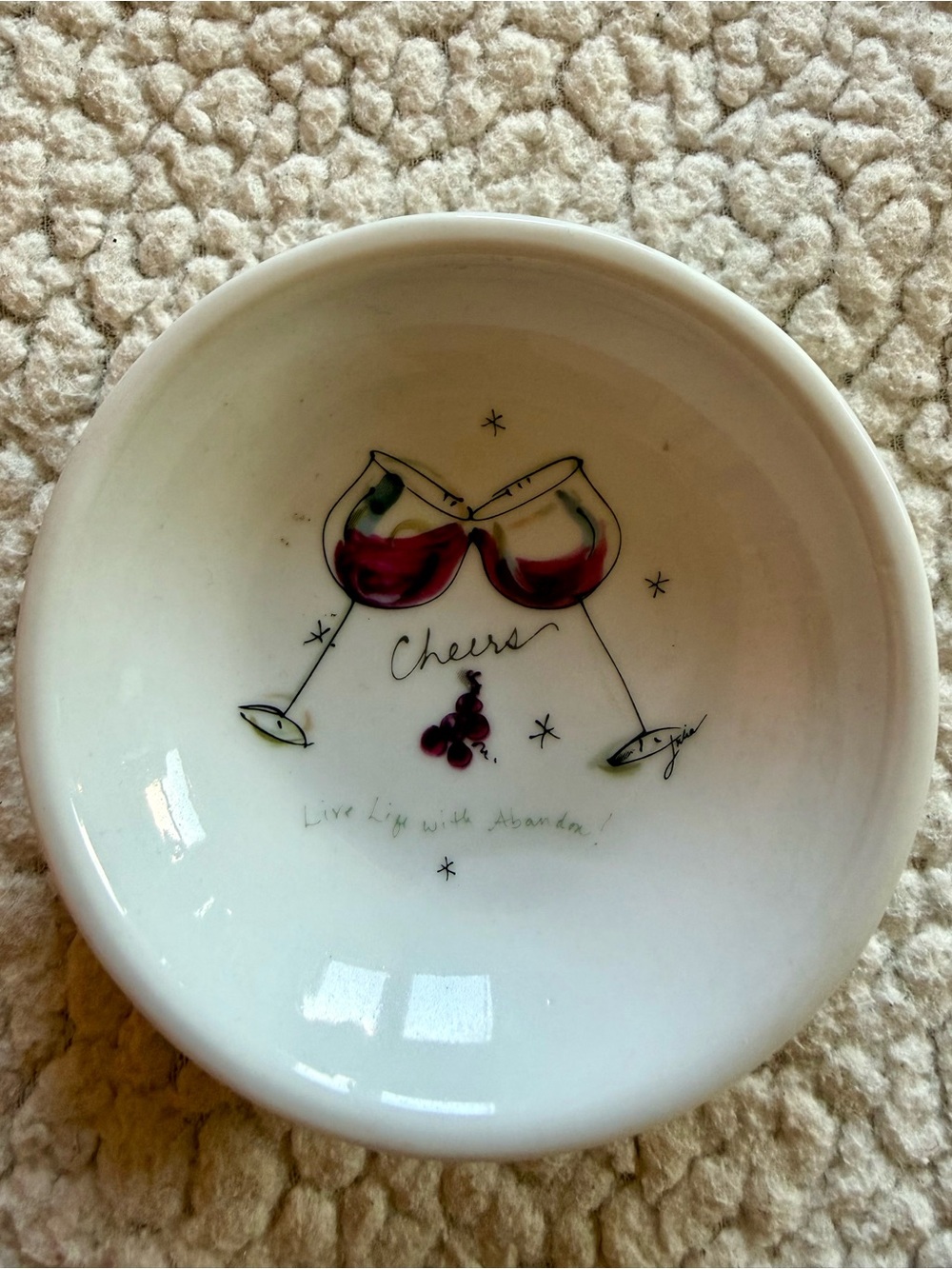 California Pantry Cheers Live Life With Abandon Dip Bowl 2004 Ceramic